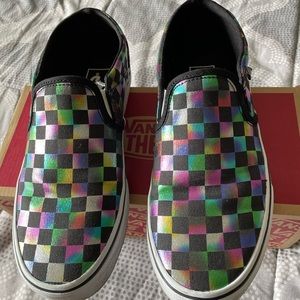Women’s vans size 9 iridescent checkered